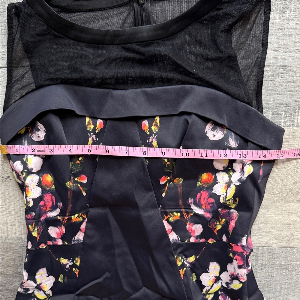 Karen Millen Black Dress with Pink Floral Design - Picture 8 of 9